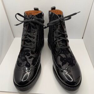 Embassy London Hatter Black Floral Ankle Boots NWT EU 38